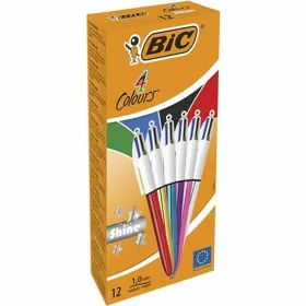 Rašiklių rinkinys Bic Shine Silver Balta Spalvotas (12 Dalys)