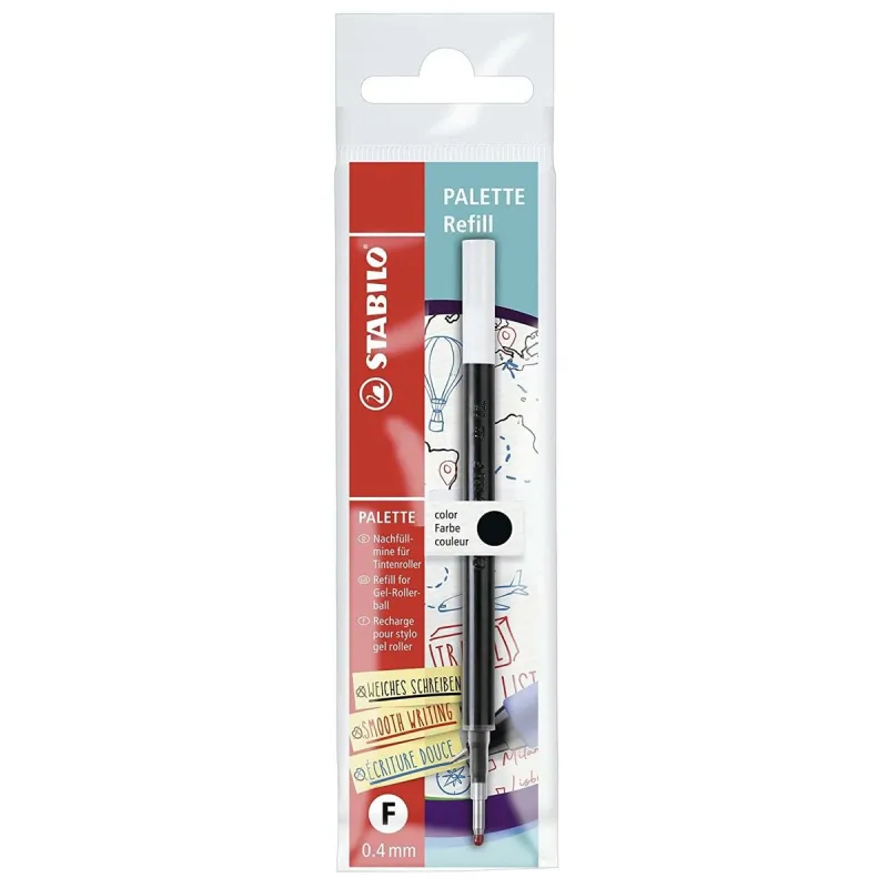Kuulakärkikynän täyttö Stabilo Palette Fine Musta 0,4 mm (10 osaa)