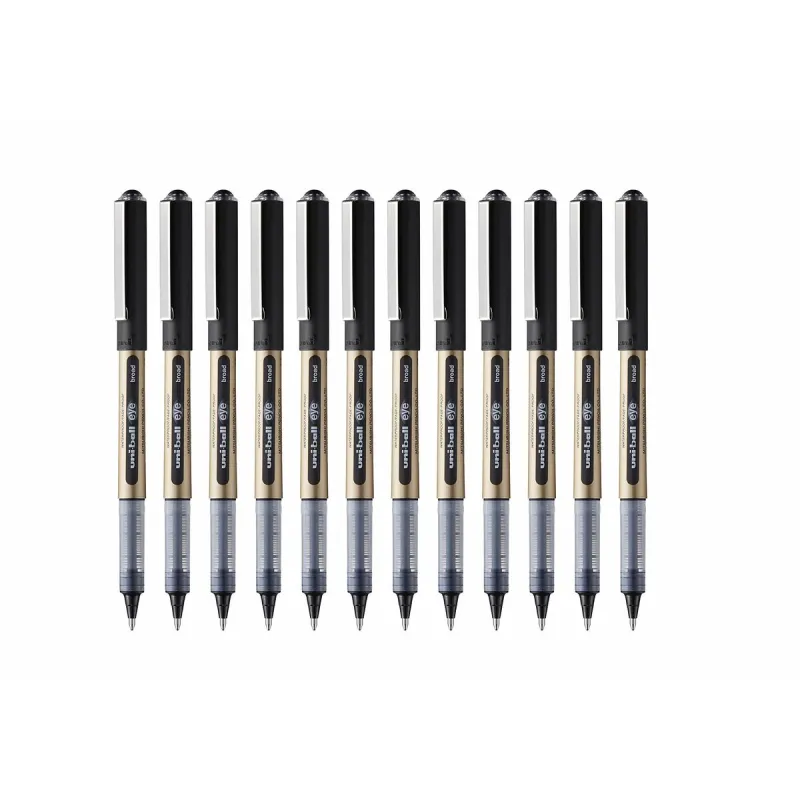 Šķidrās tintes pildspalva Uni-Ball Rollerball Eye Broad UB-150 Melns 1 mm (12 Daudzums)