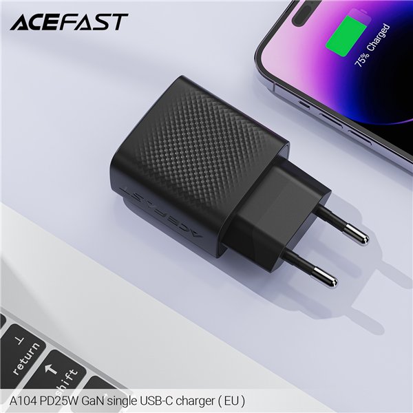 Charger Acefast A104 25W GaN USB-C black