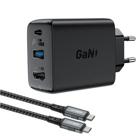 Charger Acefast A17 65W GaN USB-C/USB-A/HDMI black