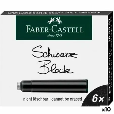 Rašalo papildymas rašikliu Faber-Castell Juoda 6 Dalys (10 vnt.)