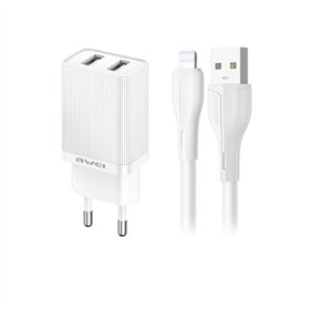 Charger Awei C15L-EU 10W 2xUSB-A + USB-A to Lightning cable 1.0m white