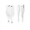 Įkroviklis Awei C15L-EU 10W 2xUSB-A + USB-A to Lightning cable 1.0m baltas