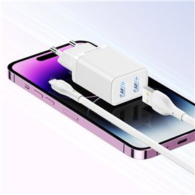 Charger Awei C15L-EU 10W 2xUSB-A + USB-A to Lightning cable 1.0m white
