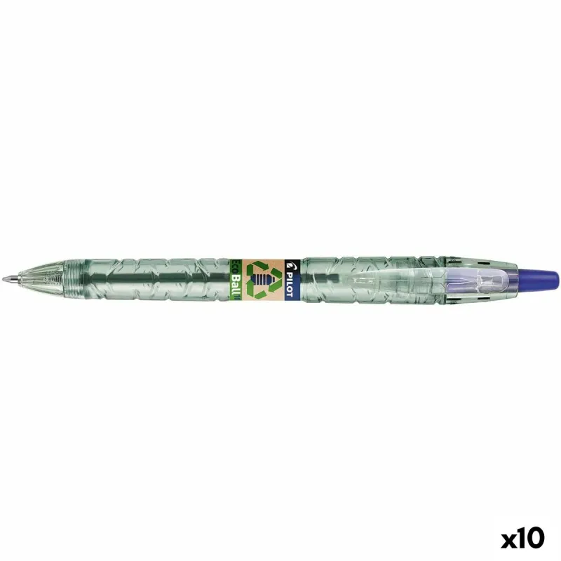 Kynä Pilot Ecoball Kierrätetty muovi Sininen 1 mm (10 osaa)