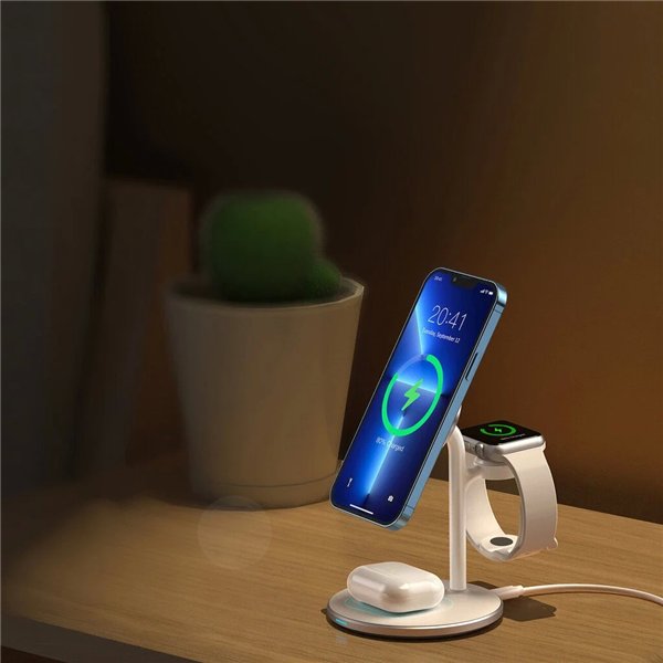 Wireless charger Choetech T585-F 3-in-1 15W white