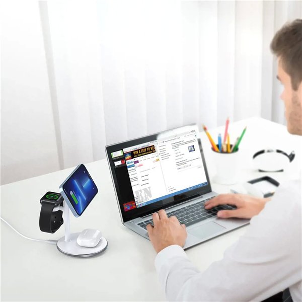 Wireless charger Choetech T585-F 3-in-1 15W white