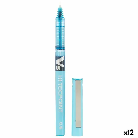 Ручка с жидкими чернилами Pilot V-5 Hi-Tecpoint Светло Синий 0,3 mm (12 штук)