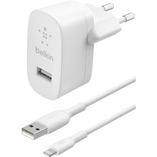 Įkroviklis Belkin Boost Charge 12W USB-A + USB-A to Lightning cable 1.0m baltas