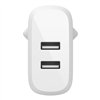 Įkroviklis Belkin Boost Charge 24W 2xUSB-A + USB-A to USB-C cable 1.0m baltas
