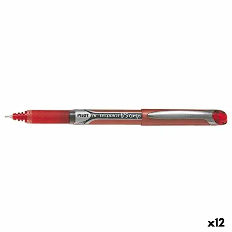 Täytekynä Pilot V-5 GRIP HI-TECPOINT Punainen 0,5 mm (12 osaa)