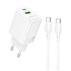 Charger Borofone BN29 30W USB-C/USB-A + USB-C to USB-C cable 1.0m white