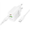 Charger Borofone BN29 30W USB-C/USB-A + USB-C to USB-C cable 1.0m white