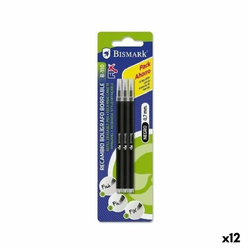 Refill for ballpoint pen Bismark B-110 Black 0,7 mm (12 Units)
