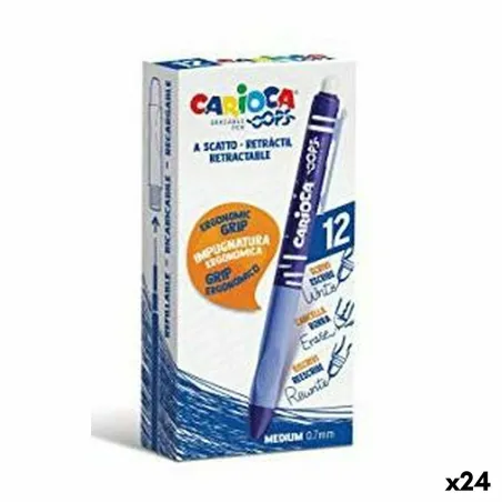 Rašiklių rinkinys Carioca Mėlyna 0,7 mm (24 vnt.) (12 Dalys)