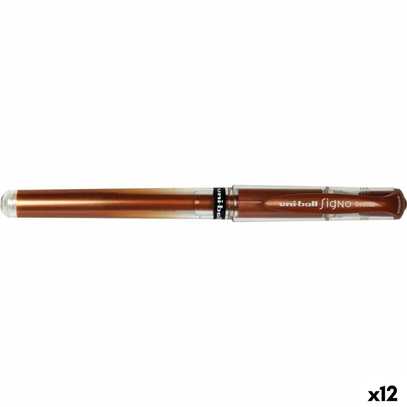 Gelio rašiklis Uni-Ball SIGNO BROAD Bronzinis 0,6 mm 1,0 mm (12 vnt.)