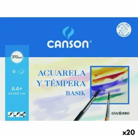 Watercolour paper Canson Basik 6 Sheets 370 g/m² (20 Units)