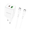Charger Borofone BN7 20W USB-C/USB-A + USB-C to USB-C cable 1.0m white