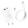 Charger Borofone BN7 20W USB-C/USB-A + USB-C to USB-C cable 1.0m white