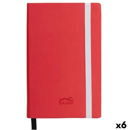 Piezīmju grāmata Galgo Sarkans A6 (6 gb.)