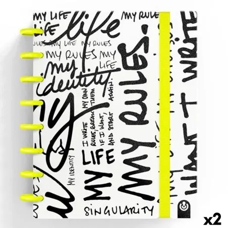 Muistikirja Carchivo INGENIOX EDIT MY LIFE Keltainen A5 80 Levyt (2 osaa)