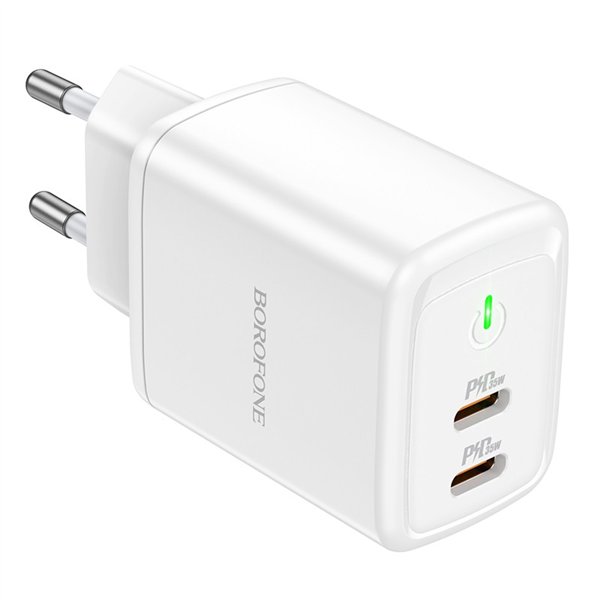 Įkroviklis Borofone BN9 35W 2xUSB-C baltas