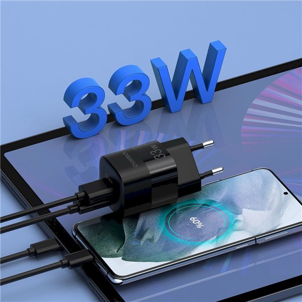 Charger Choetech PD5006 33W USB-C/USB-A black