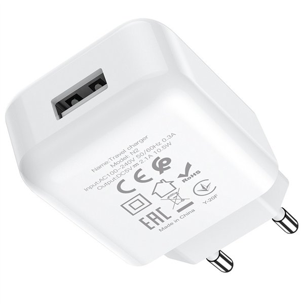 Įkroviklis Hoco N2 10W USB-A baltas