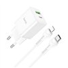 Charger Hoco N28 20W USB-C/USB-A + USB-C to Lightning cable 1.0m white