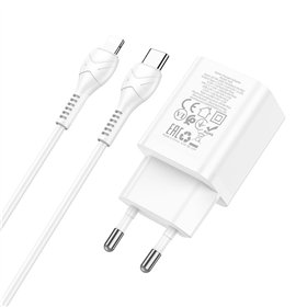 Charger Hoco N28 20W USB-C/USB-A + USB-C to Lightning cable 1.0m white