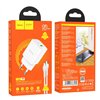 Charger Hoco N28 20W USB-C/USB-A + USB-C to Lightning cable 1.0m white