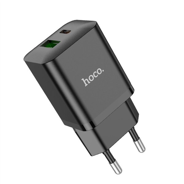 Charger Hoco N28 20W USB-C/USB-A black