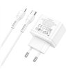 Įkroviklis Hoco N29 35W 2xUSB-C + USB-C to Lightning cable 1.0m baltas