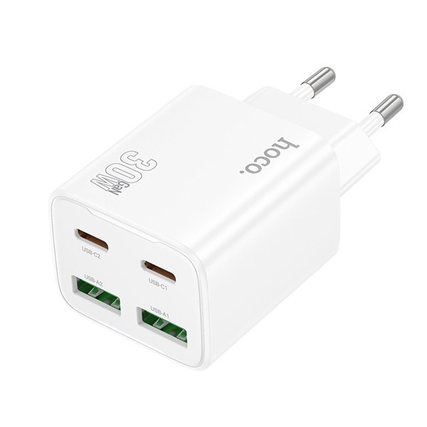 Charger Hoco N56 30W GaN 2xUSB-C/2xUSB-A white