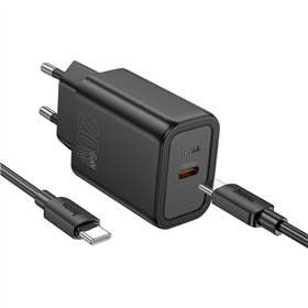 Charger Hoco N60 20W GaN USB-C + USB-C to USB-C cable 1.0m black