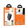 Charger Hoco N60 20W GaN USB-C + USB-C to USB-C cable 1.0m black