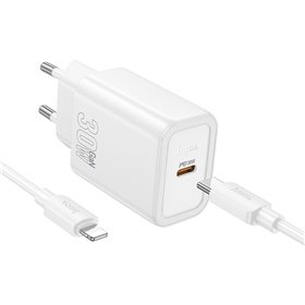 Charger Hoco N62 30W GaN USB-C + USB-C to Lightning cable 1.0m white