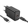 Charger Hoco N62 30W GaN USB-C + USB-C to USB-C cable 1.0m black