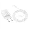 Charger Hoco N63 30W GaN USB-C/USB-A + USB-C to Lightning cable 1.0m white