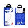 Charger Hoco N63 30W GaN USB-C/USB-A + USB-C to Lightning cable 1.0m white