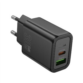 Charger Hoco N63 30W GaN USB-C/USB-A black