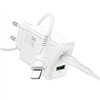 Charger Hoco N71 30W GaN USB-C/USB-A + USB-C to Lightning cable 1.0m white