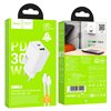 Charger Hoco N71 30W GaN USB-C/USB-A + USB-C to Lightning cable 1.0m white