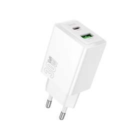 Charger Hoco N71 30W GaN USB-C/USB-A white