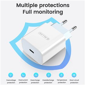 Charger Jellico AK180 20W USB-C + USB-C to USB-C cable 1.0m white