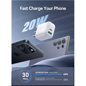Charger Joyroom JR-TCF21 20W USB-C/USB-A white