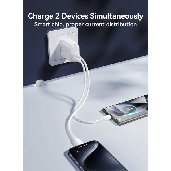 Charger Joyroom JR-TCF21 20W USB-C/USB-A white