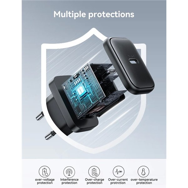 Charger Joyroom JR-TCF23 25W USB-C + USB-C to USB-C cable 1.0m black