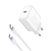 Charger Joyroom JR-TCF24 30W USB-C + USB-C to USB-C cable 1.0m white